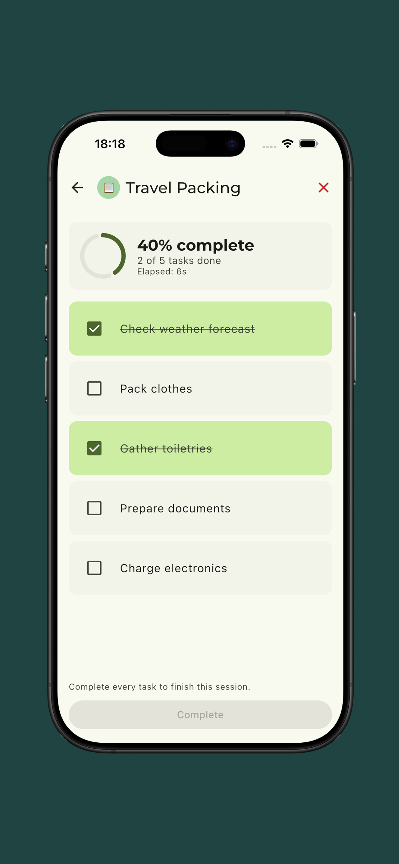 Routine task list and ordering